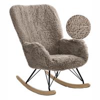 SCHAUKELSESSEL Webpelz Taupe Akra - Hellbraun, Textil (66/104/98cm) - Beliani
