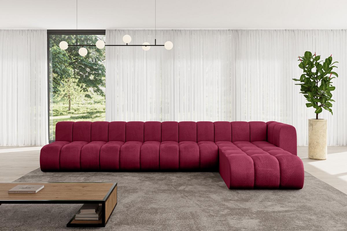 ECKSOFA modulares Sofa Darnel-L3 - 387x177x70 cm Bordeauxrot - Bordeaux, Holzwerkstoff/Textil (387/177cm) - ALTDECOR