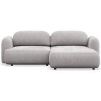 ECKSOFA Tvoya hellgraues Chenille - Hellgrau/Schwarz, Kunststoff/Textil (175/267cm) - Selsey
