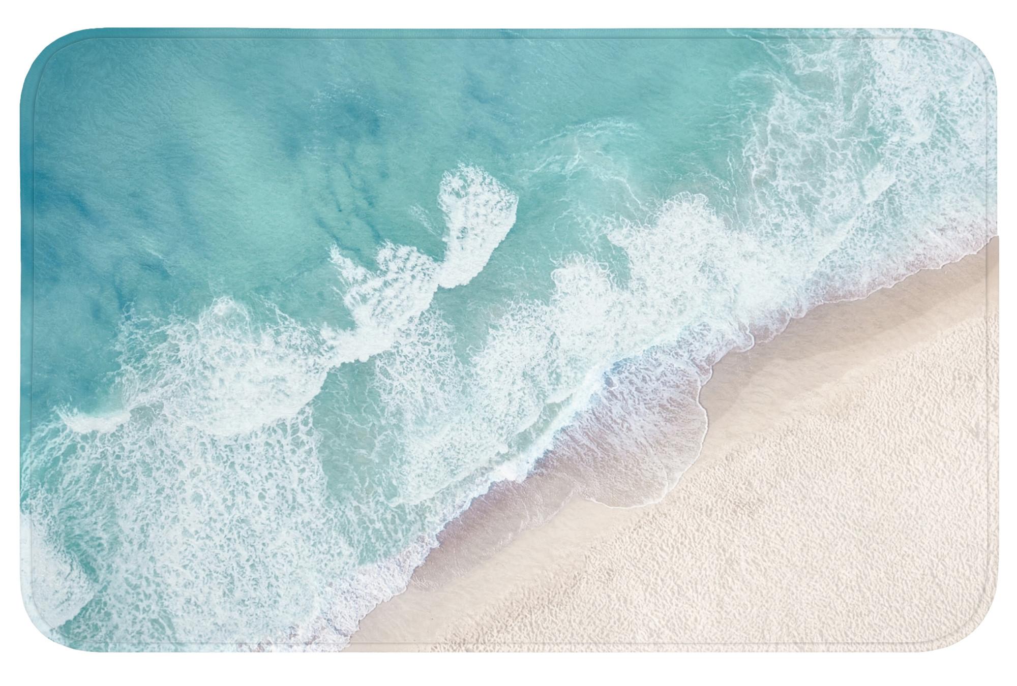 BADEMATTE Strand - Meer - Natur - Sommer Badvorleger 80x50 cm - Türkis, Textil (80/50cm) - OnlyWow