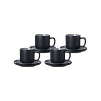 ESPRESSOTASSEN MIT UNTERTASSEN Jasper Schwarz 100 ml 4er Set - Schwarz, Keramik (2/2/2cm) - Ritzenhoff Breker