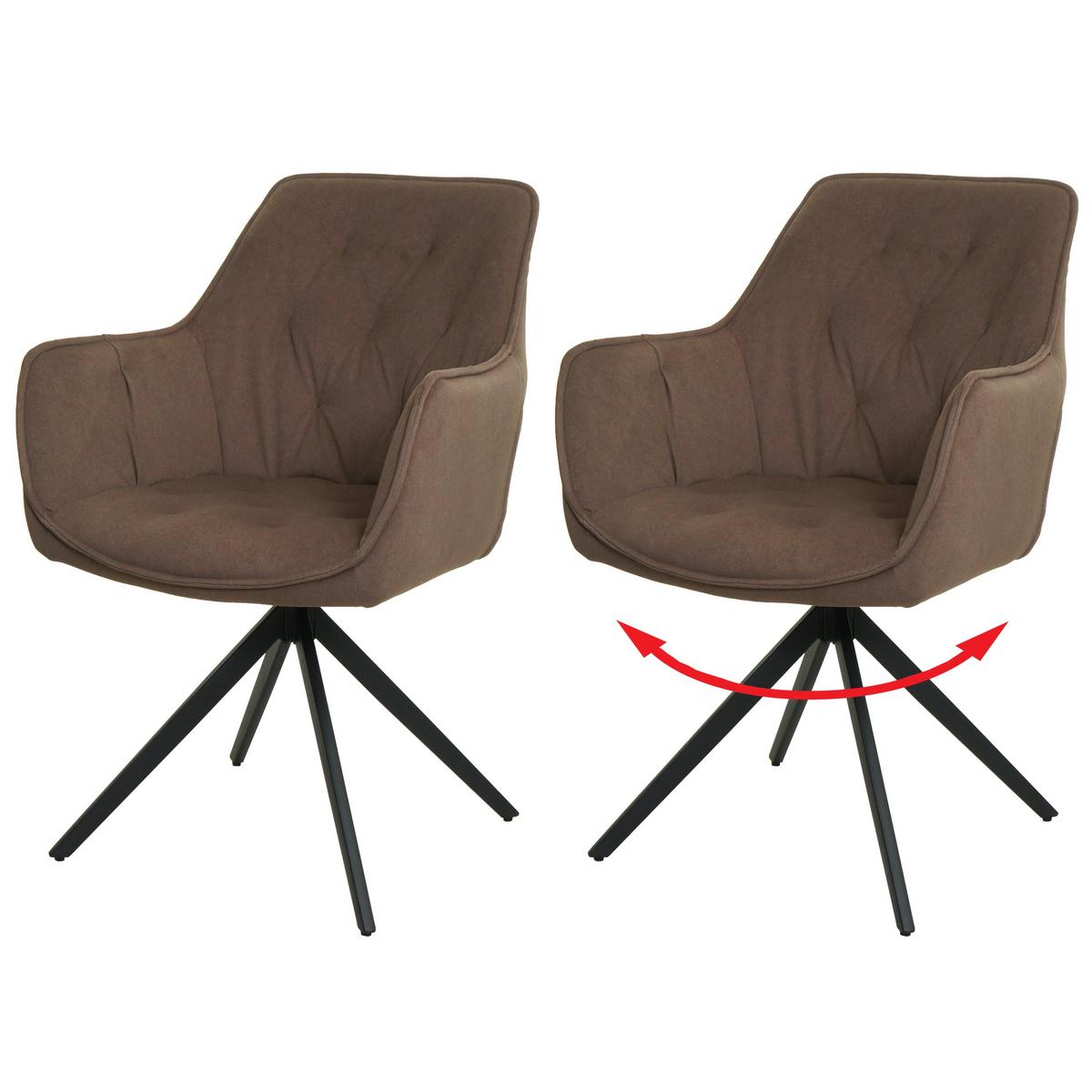 ESSZIMMERSTUHL Braun 2er-Set - Braun, Textil (55/87/60cm) - MCW