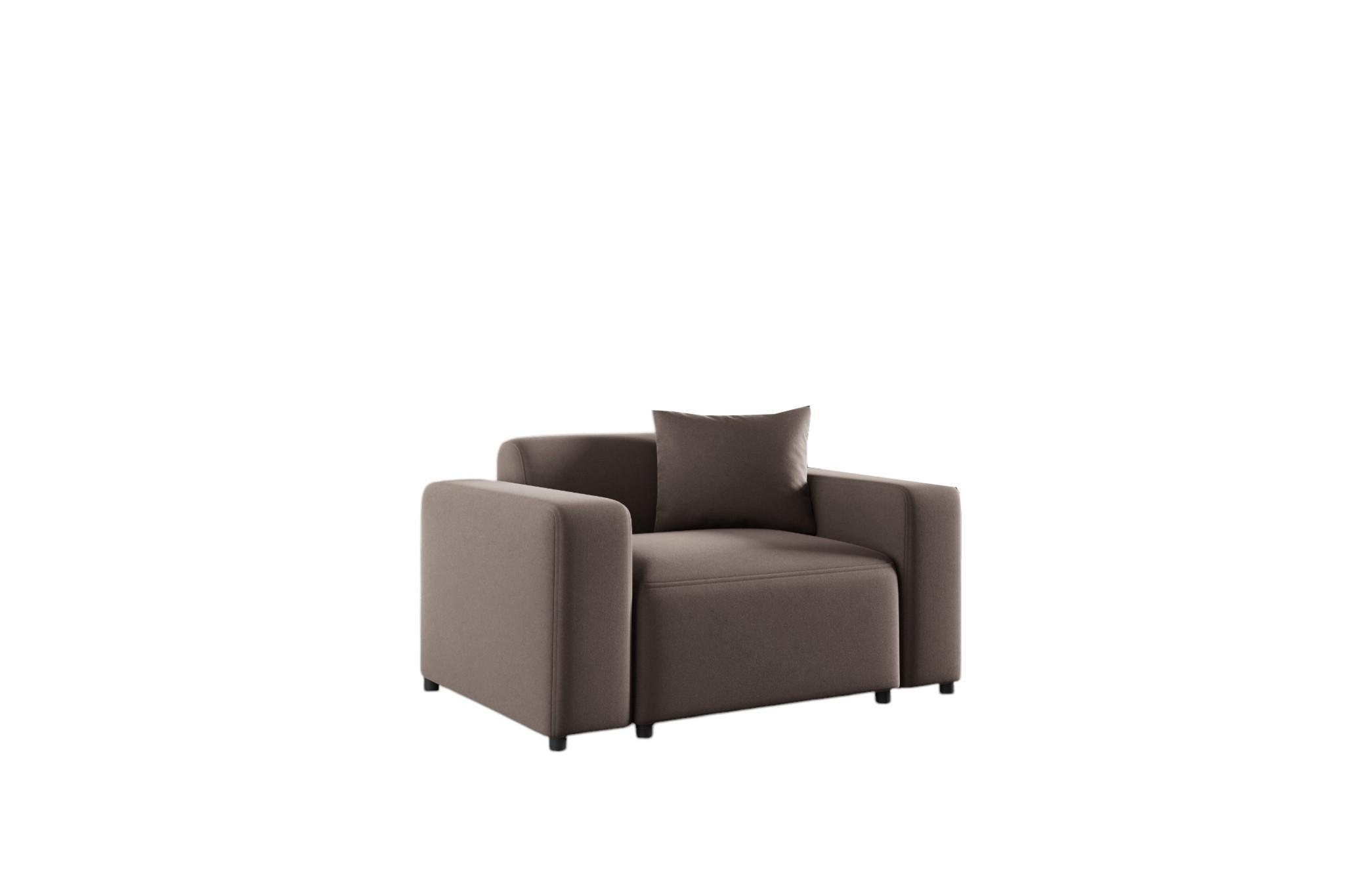 SESSEL Megan In Salvador - Braun, Holzwerkstoff/Textil (145/75/98cm) - Fun Möbel