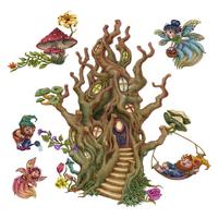 WANDAUFKLEBER 80x106cm - Feenwaldwesen - Multicolor, Kunststoff (80/106/0.1cm) - Wallfluent