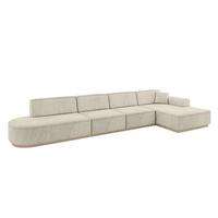 ECKSOFA Ottomane Rechts IREA-L3 - 413x171x83 cm Dunkelgrau - Ecru, Holzwerkstoff/Textil (171/413cm) - ALTDECOR