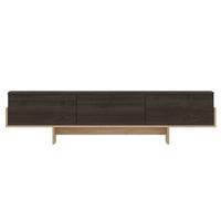 TV-MÖBEL mit 3 abklappbaren Türen gestreift 30/180/44,6 cm - Eichefarben, Holzwerkstoff (30/44.6/35cm) - Calicosy