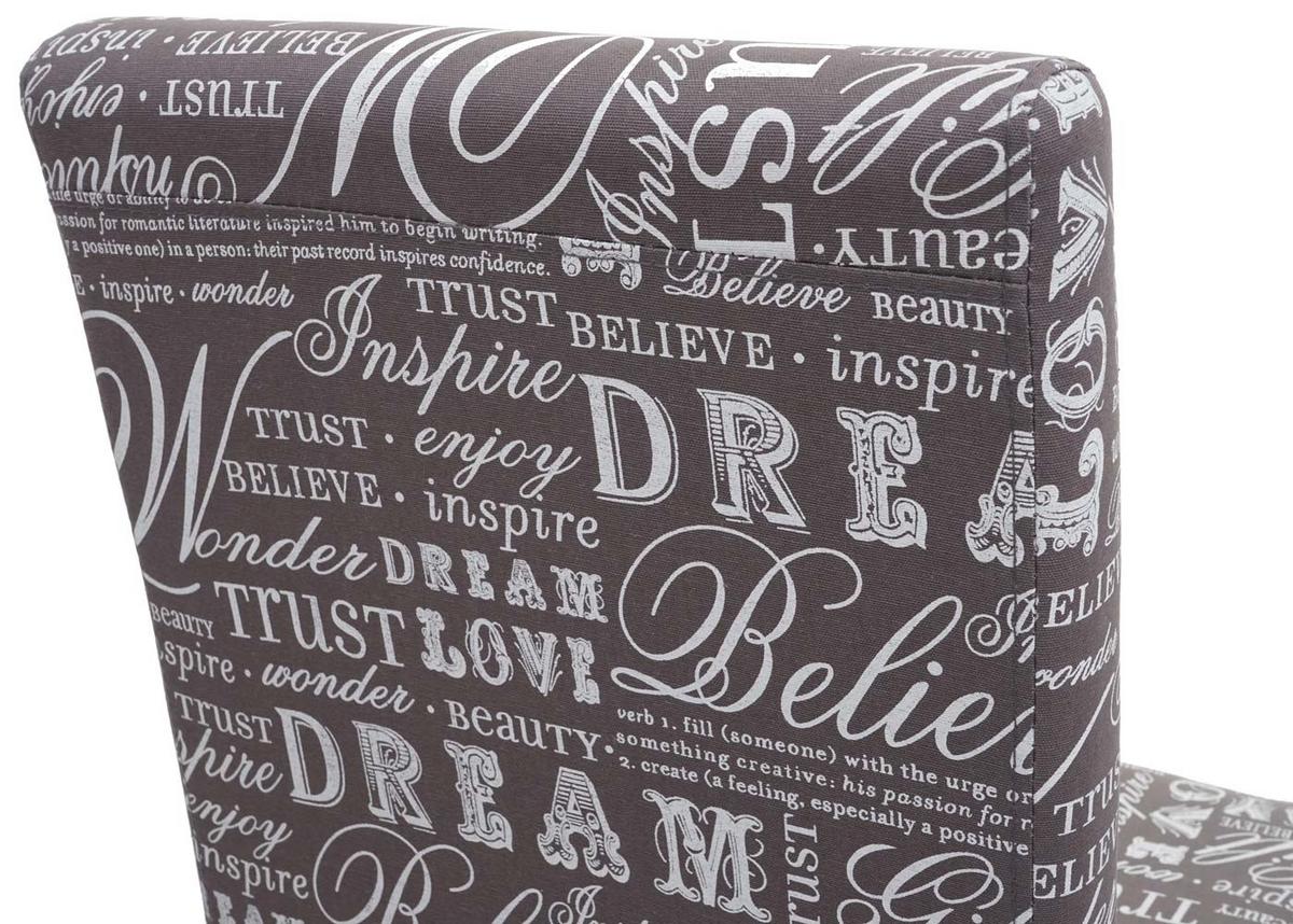 ESSZIMMERSTUHL SCHRIFT Grau, Beige 2er-Set - Beige/Grau, Textil (43/90/56cm) - MCW