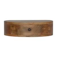 NACHTTISCH Wandmontage, Rund, 1 Schublade, Braun - Messingfarben/Braun, Holz/Metall (40/11/31cm) - Artisan Furniture