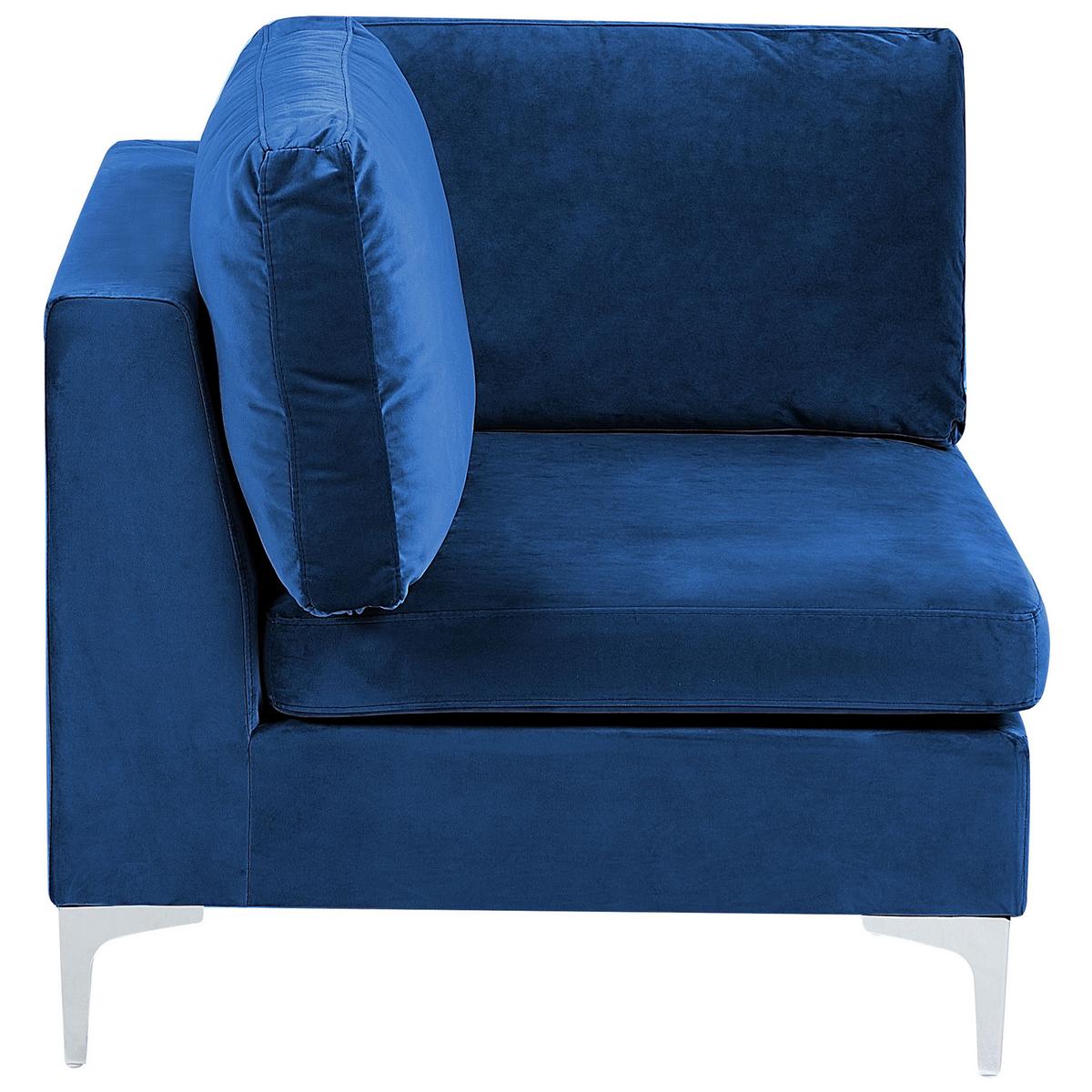 6-SITZER WOHNLANDSCHAFT U-förmig Samtstoff marineblau Evja - Blau, Textil (300/84/150cm) - Beliani