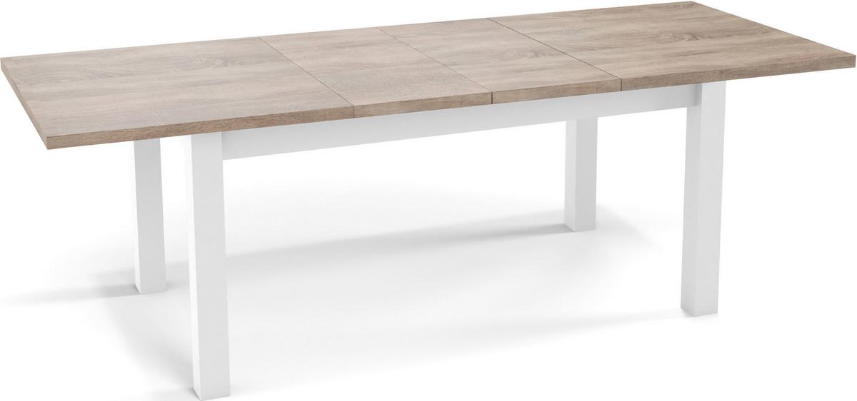 ESSTISCH Molly rechteckig ausziehbar, Sonoma Eiche 160-240/90/75 cm - Weiß/Sonoma Eiche, Holz/Holzwerkstoff (90/240/75cm) - WFL GROUP