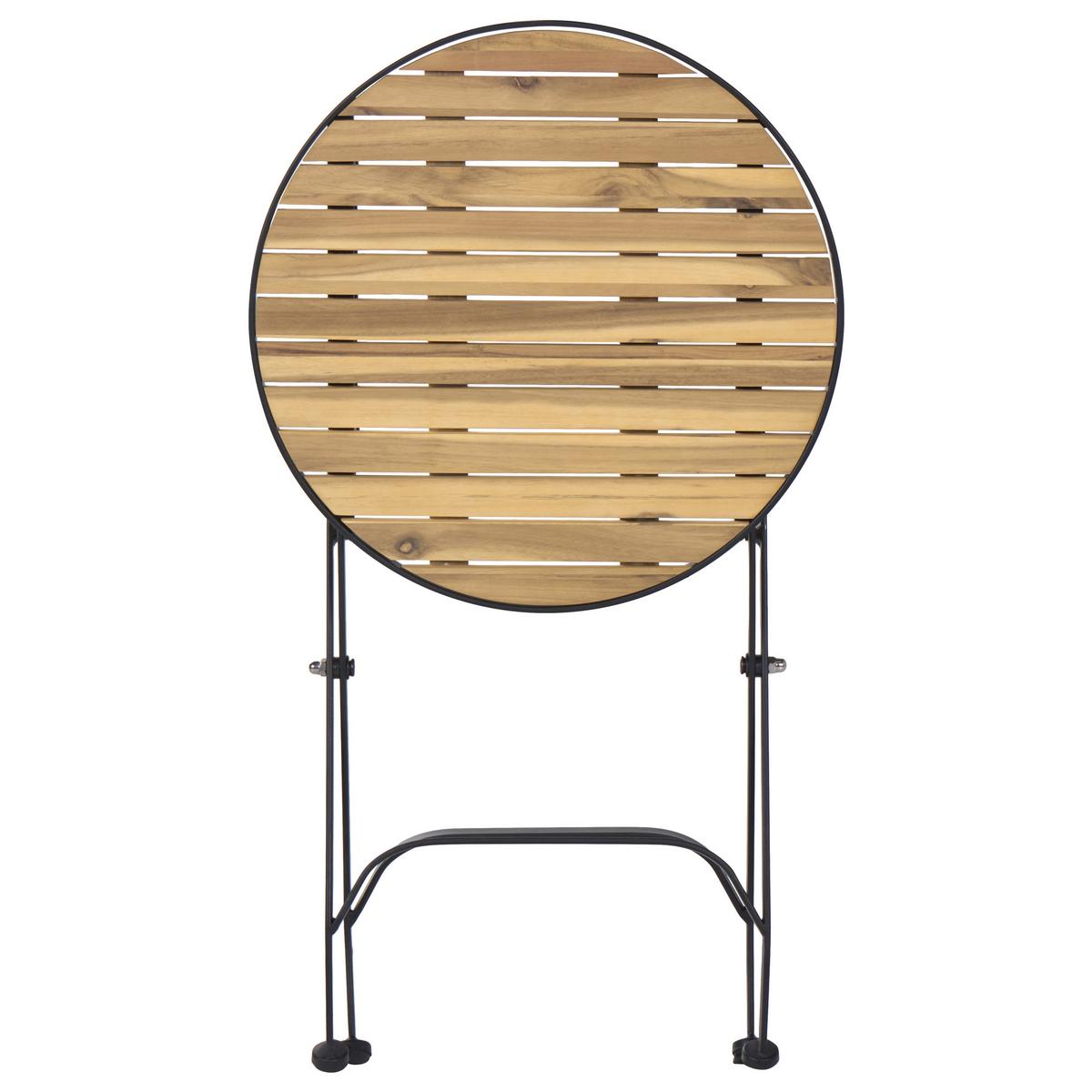 BISTRO-SET klappbar Akazienholz Hellbraun Lascari - Hellbraun, Holz - Beliani