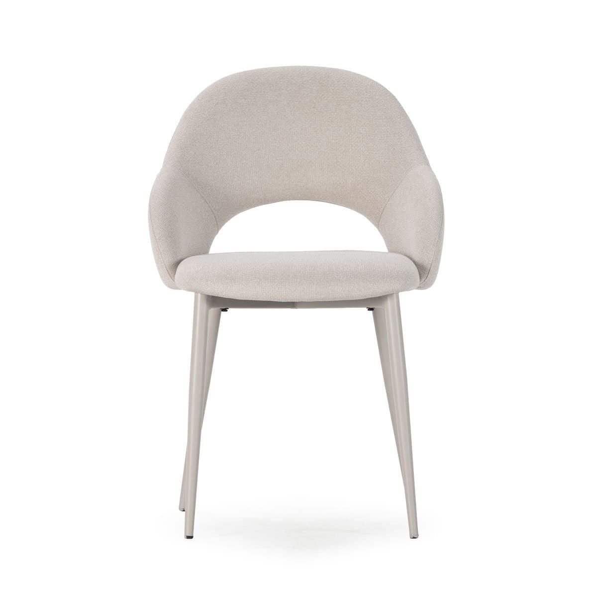 STÜHLE 2er-Set mit Stoffbezug und Metallfüßen 57/84/54 cm - Beige, Textil (57/84/63.5cm) - Calicosy