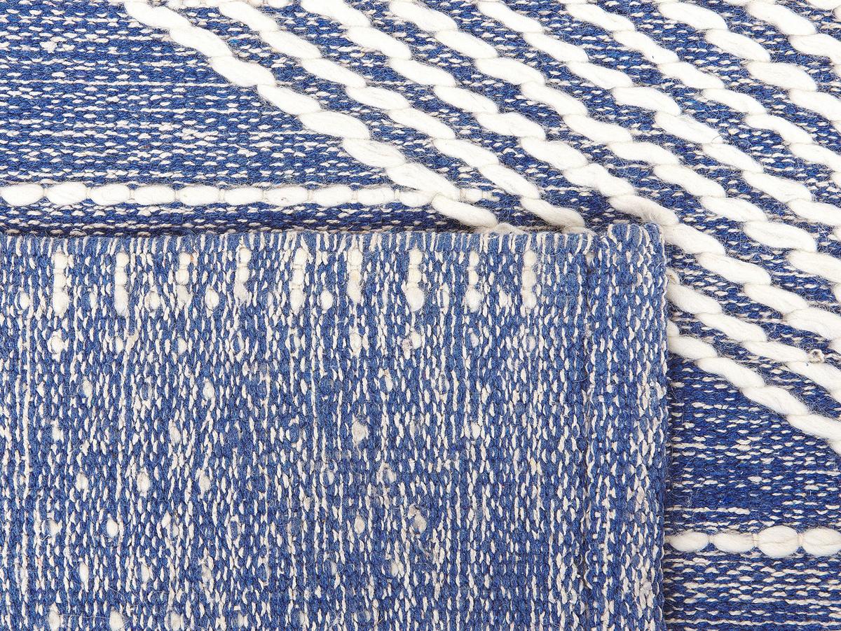 KURZFLOR-TEPPICH Datca 230/160 cm - Blau, Textil (160/230cm) - Beliani