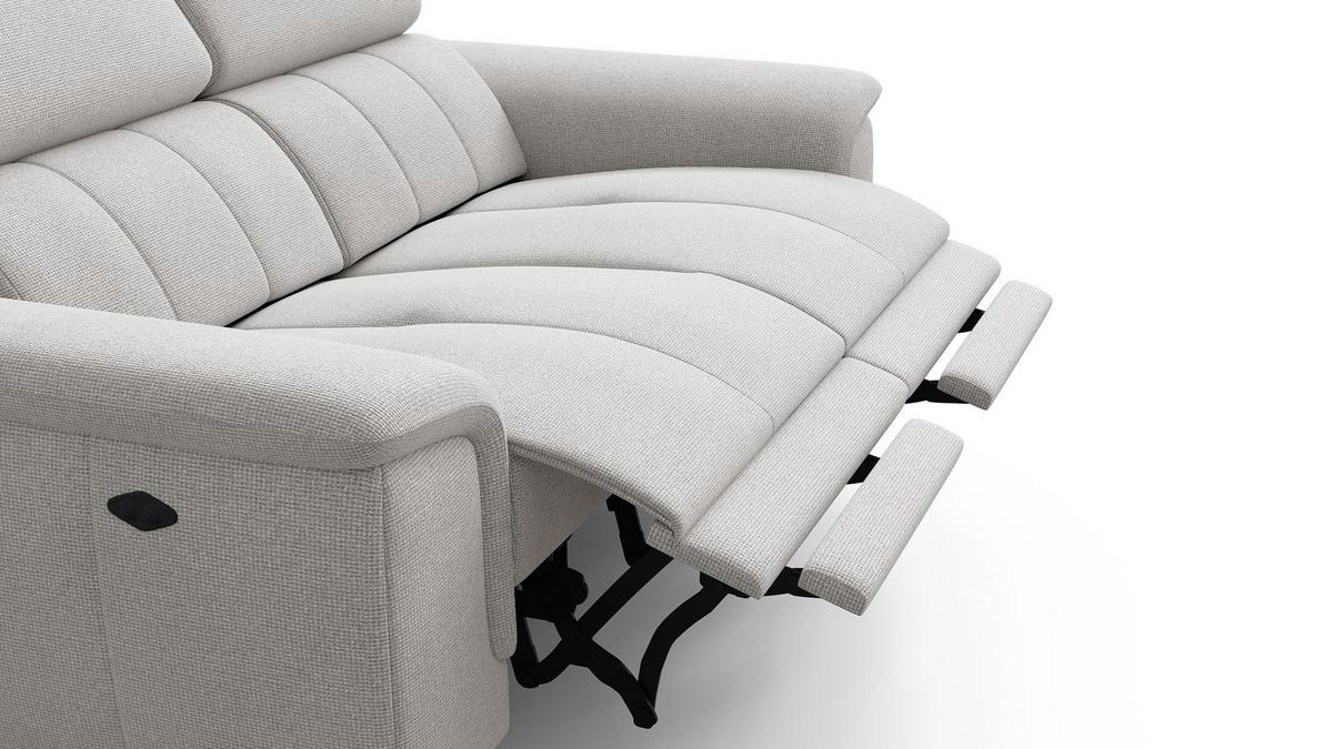 RELAXSOFA FIERO 2-Sitzer mit 2 Relaxfunktionen, hellgrau - Hellgrau/Schwarz, Holzwerkstoff/Textil (170/82/103cm) - Wozimo