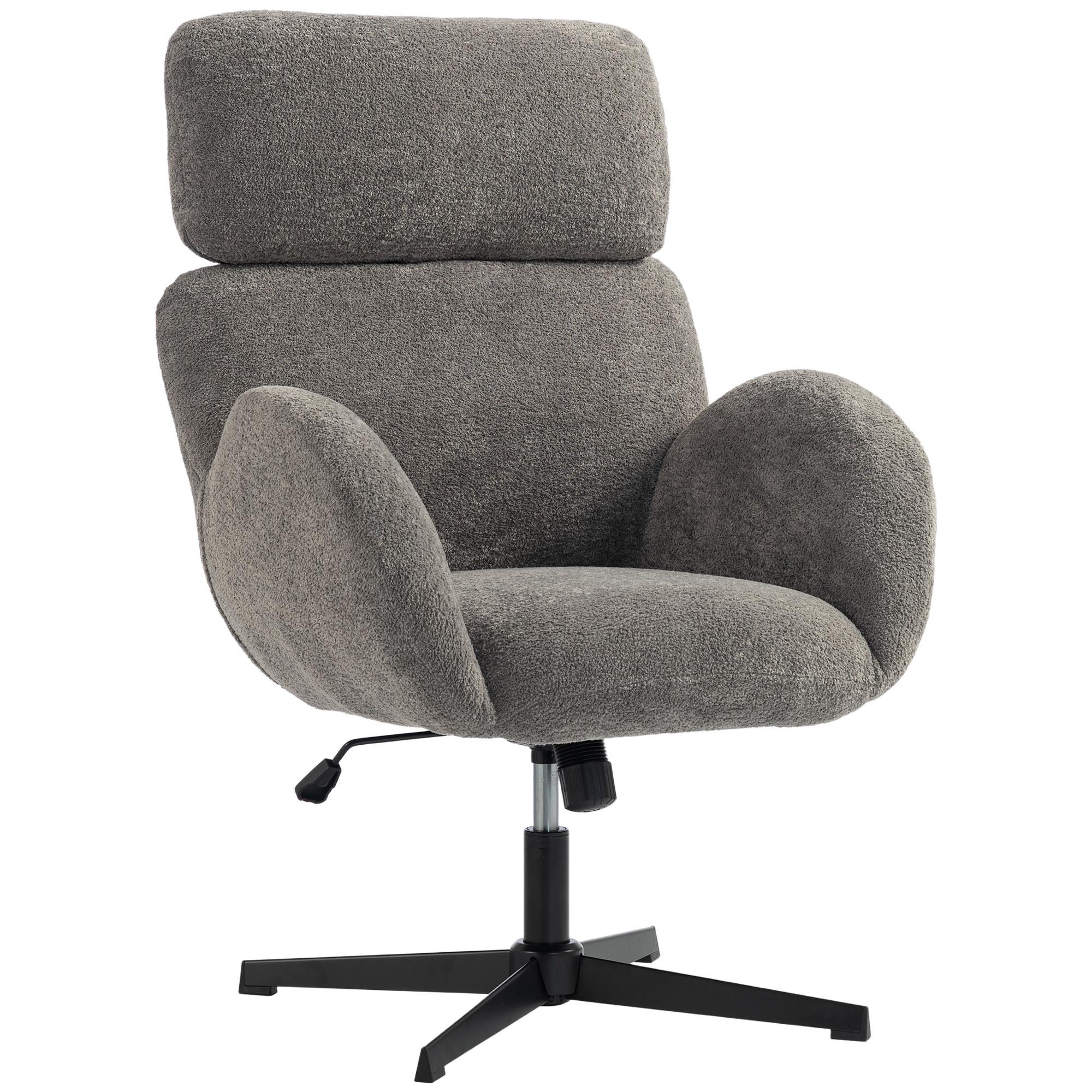SCHREIBTISCHSTUHL Polyester Grau - Schwarz/Grau, Textil/Metall (67/113/68cm) - HOMCOM
