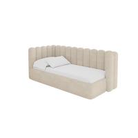 EINZELLBETT Jugendbett mit Bettkasten und Matratze H3/H4, Rechts - HUGY 100x200 Beige - Beige, Holzwerkstoff/Textil (100/200cm) - ALTDECOR