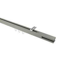 GARDINENSTANGE INNENLAUF Quadline Diapo 100 cm, 1-läufig, 20x20 mm Satin-Silber - Silberfarben, Metall (100cm) - INTERDECO