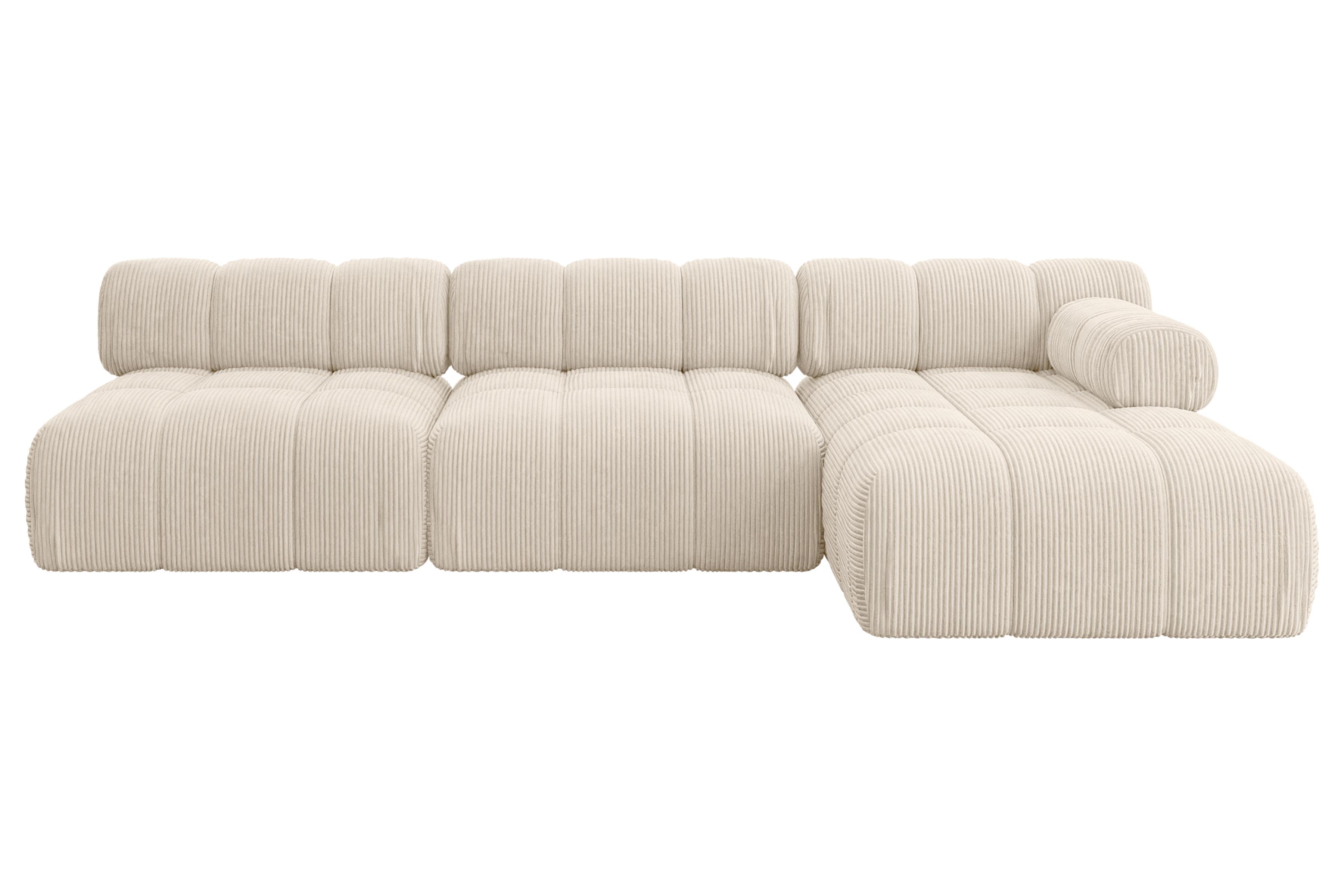 ECKSOFA modulares Sofa Razon-L2 - 285x160x70 cm Beige Cord - Beige, Holzwerkstoff/Textil (285/160cm) - ALTDECOR