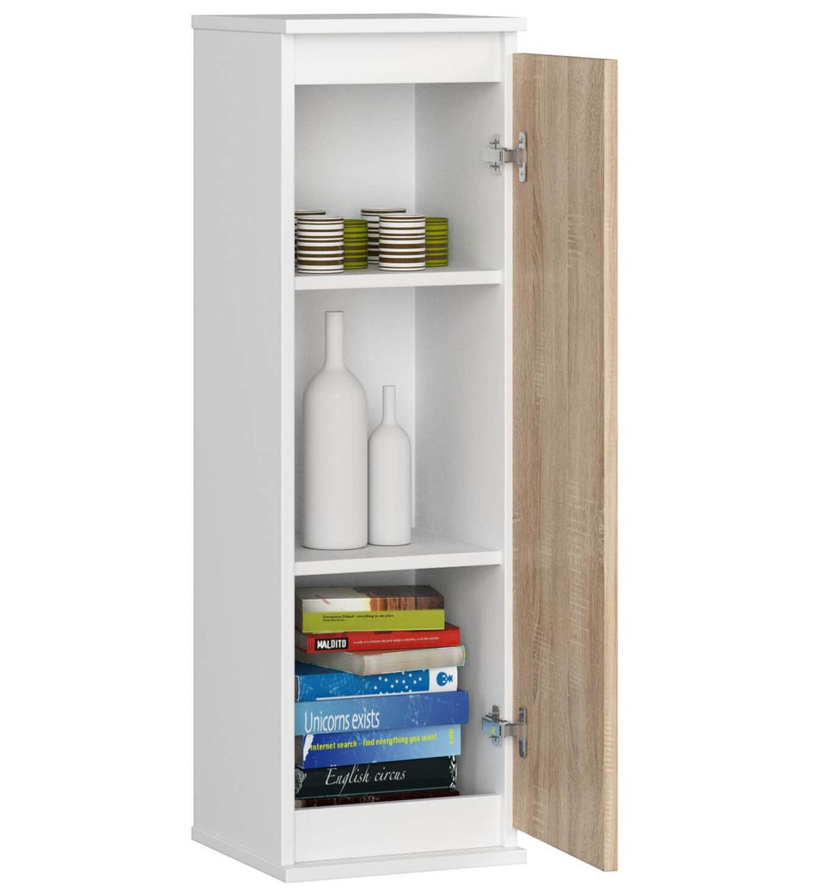 HÄNGESCHRANK Weiß, Eiche Sonoma 99/30/30 - Weiß/Sonoma Eiche, Holzwerkstoff (30/99/30cm) - RAUMHIRSCH FURNITURE