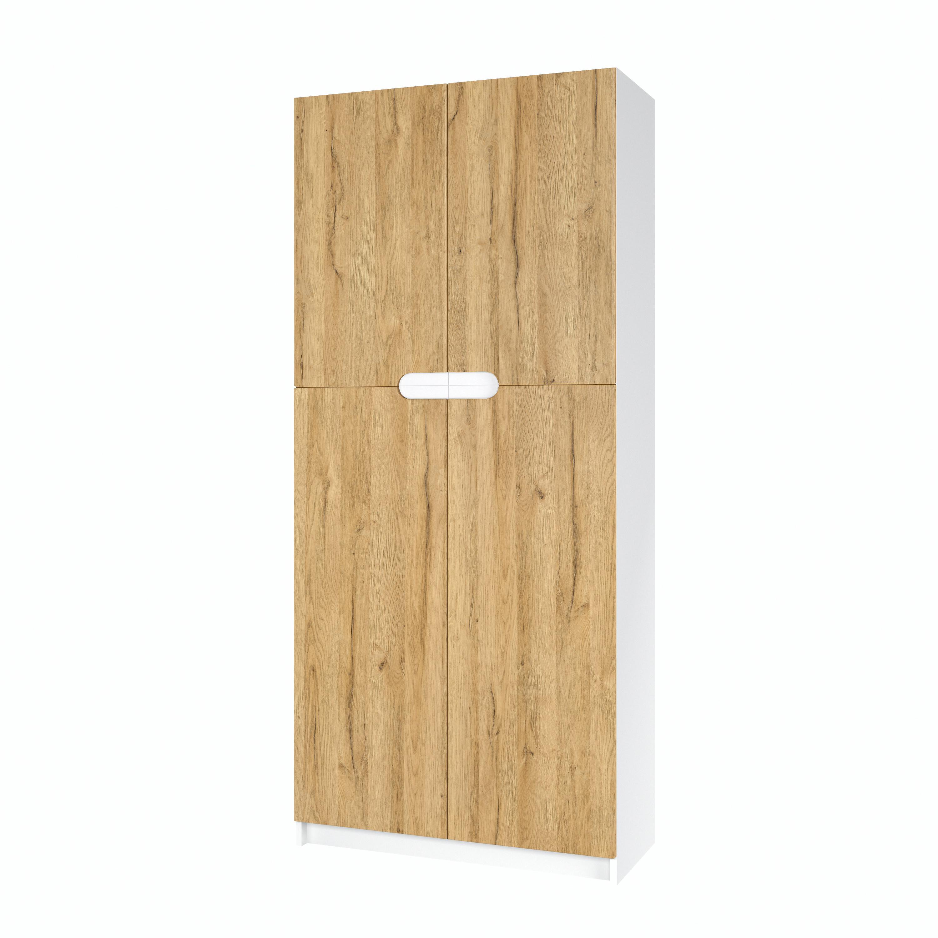 BÜROSCHRANK Logan Fronten in Eiche Natur - Eichefarben, Holzwerkstoff (82/184/37cm) - Vladon