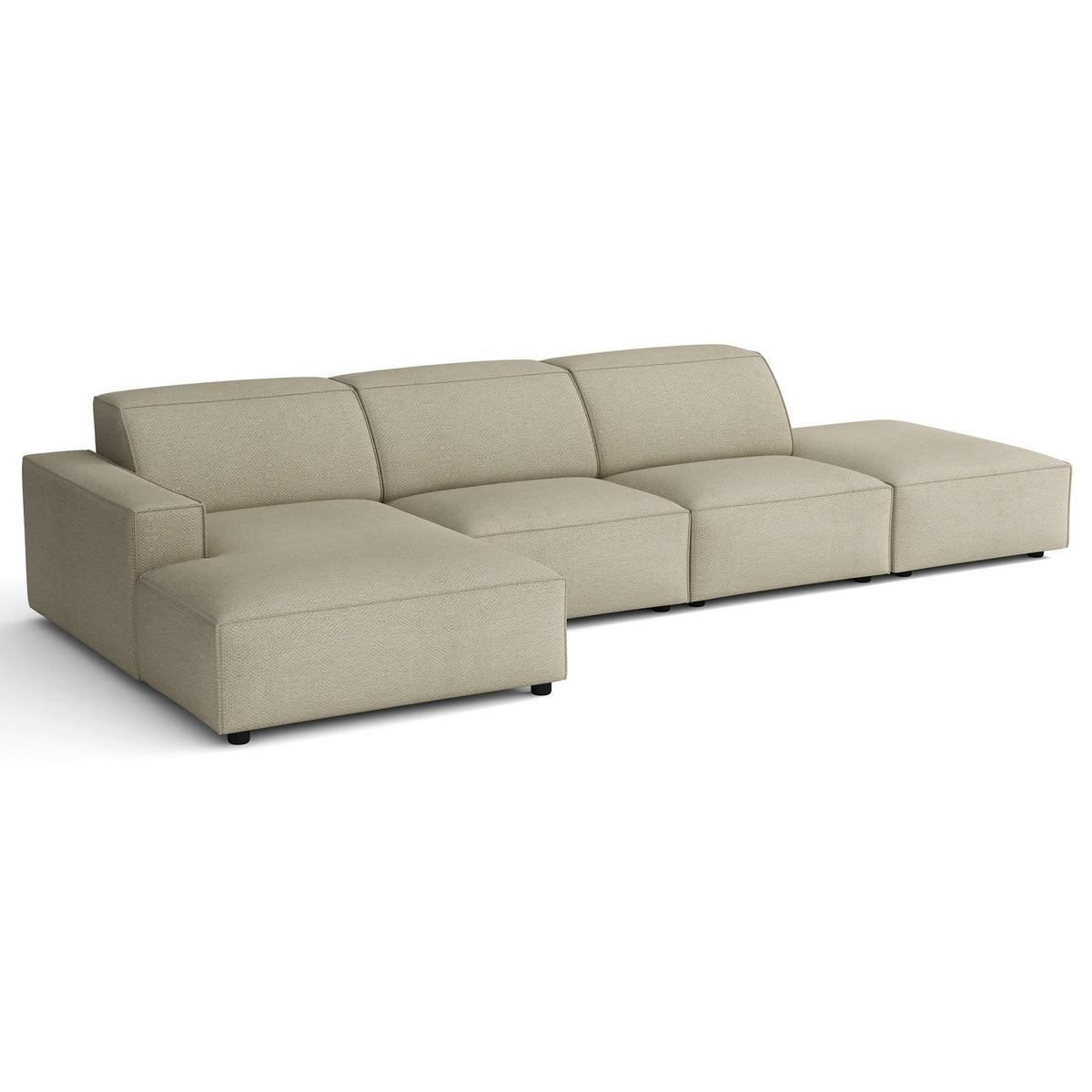 ECKSOFA Sellmo 344 cm - Taupe/Schwarz, Kunststoff/Textil (350/166cm) - Selsey