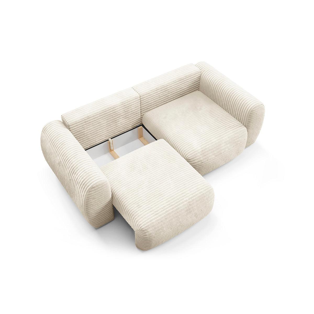 SOFA Camilla 3 Sitzplätze Gebrochenes Weiß - Weiß, Holz (266/95/121cm) - Petits-meubles