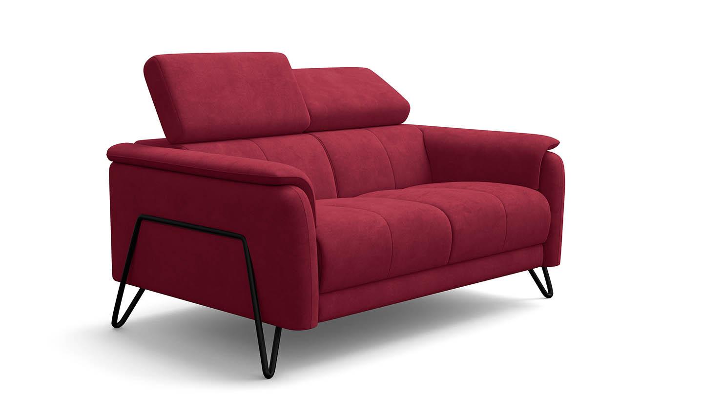 SOFA RODEN 2-Sitzer, rostrot, Veloursstoff - Rot, Holz/Textil (152/82/103cm) - Wozimo