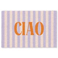 FUSSMATTE Ciao - Zitat - Pastell - Streifen Schmutzfangmatte 180x120 cm - Flieder, Kunststoff (180/0.4cm) - MuchoWow