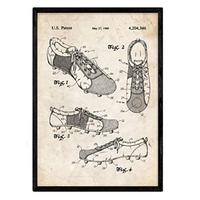 POSTER Stiefel Patent Gerahmt A3 Schwarzer Rahmen - Schwarz, Papier (29.7/5/42cm) - Nacnic
