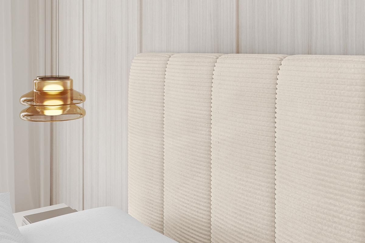 POLSTERBETT mit Bettkasten und Lattenrost, Boxbett ohne Matratze - FINO 180x200 Beige - Creme, Holzwerkstoff/Textil (180/200cm) - ALTDECOR