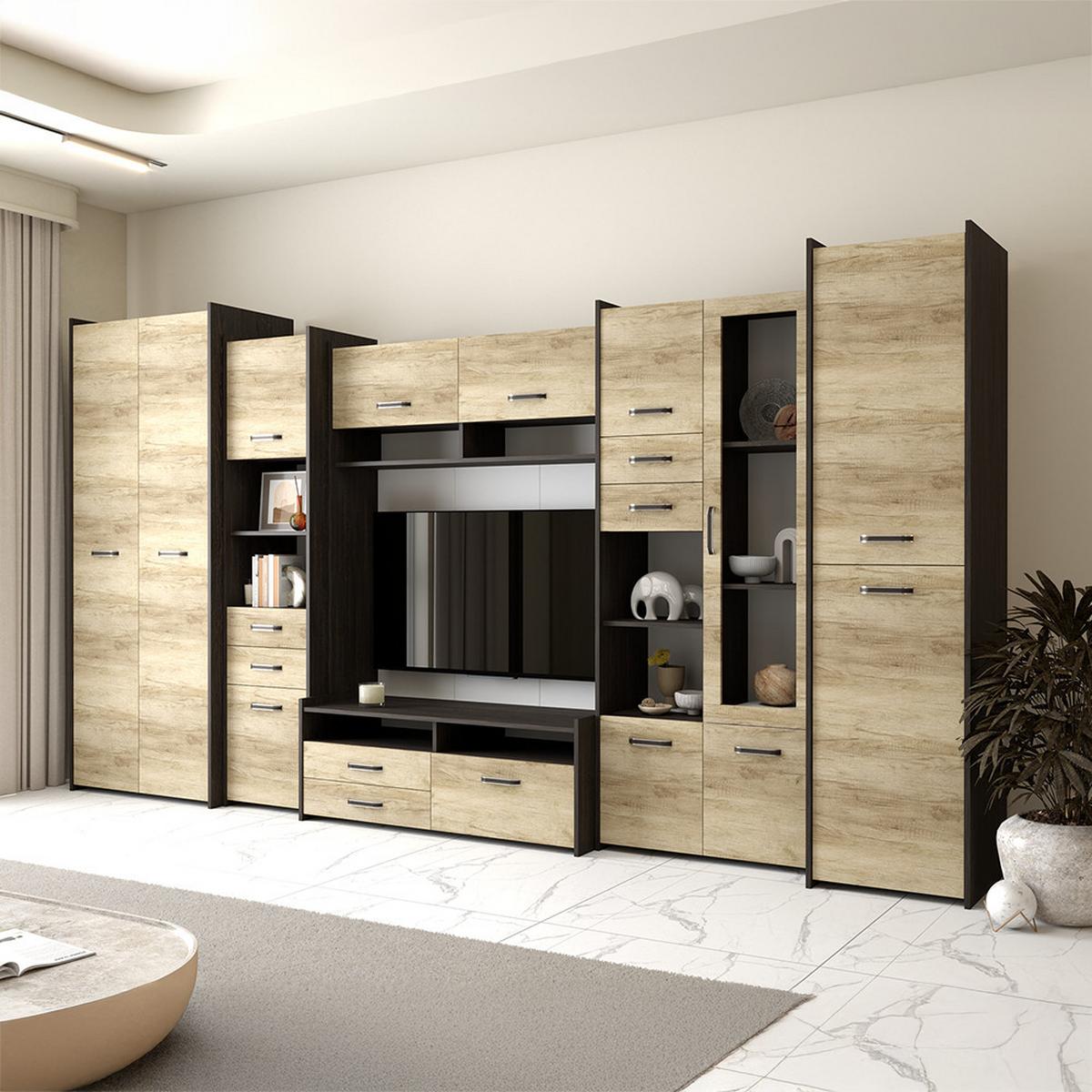 KLEIDERSCHRANK MOKKA 2D 49 cm, 49/200/52, 2-türig, Country Eiche Grau - Eichefarben, Holzwerkstoff (40/200/52cm) - imoebel24