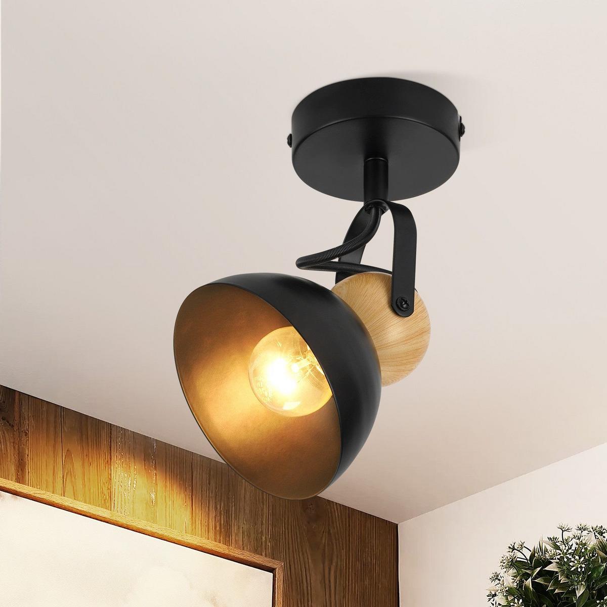 DECKENSTRAHLER Forrester 1-flammig 18/12/15 cm - Schwarz, Metall (18/12/15cm) - Nettlife