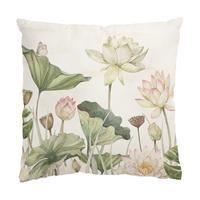 KISSENBEZUG Anmutige Seerosen und sanfte Blätter 40/40 cm - Grün, Textil (40/40cm) - Bilderwelten