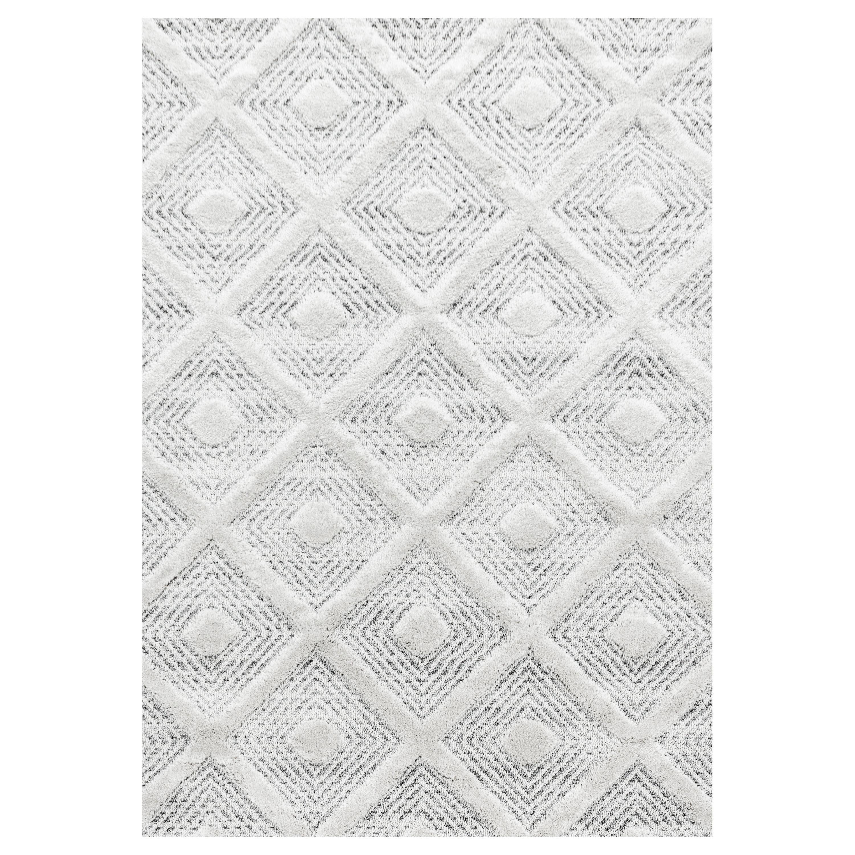 TEPPICH Hochflor EISACK in Grau, geometrisch, aus Polypropylen, 80 x 150 cm - Grau, Textil (150/80cm) - KADIMA DESIGN