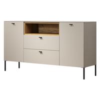 SIDEBOARD Sand, Evoke Eiche 154 cm, Kommode mit Soft-Close - Sandfarben/Kaschmir, Holzwerkstoff/Metall (154/85/42cm) - Top.Furn
