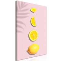 KUNSTDRUCK Rosa 40/60 cm - Pink/Gelb, Textil (40/60cm) - KUNSTLOFT