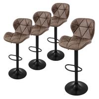 BARHOCKER 4er Set Braun aus Kunstleder drehbar/höhenverstellbar - Schwarz/Braun, Metall (41/110/47cm) - ML-DESIGN