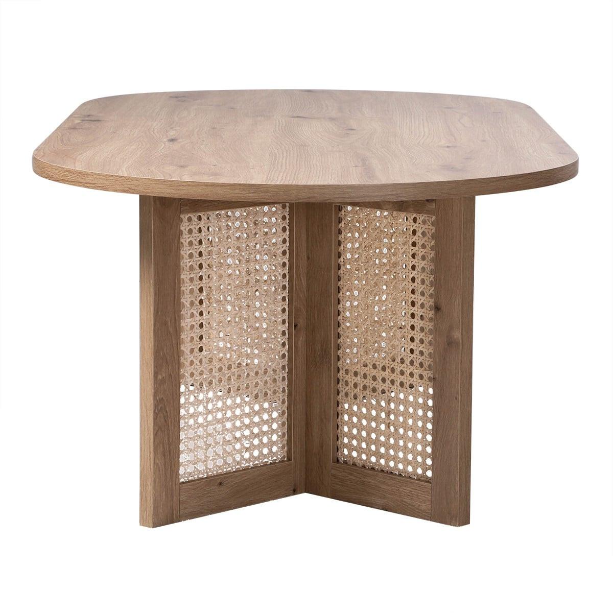 COUCHTISCH mit ovaler Tischplatte 40/72/120 cm - Eschefarben, Holzwerkstoff (66.2/60/40cm) - Calicosy