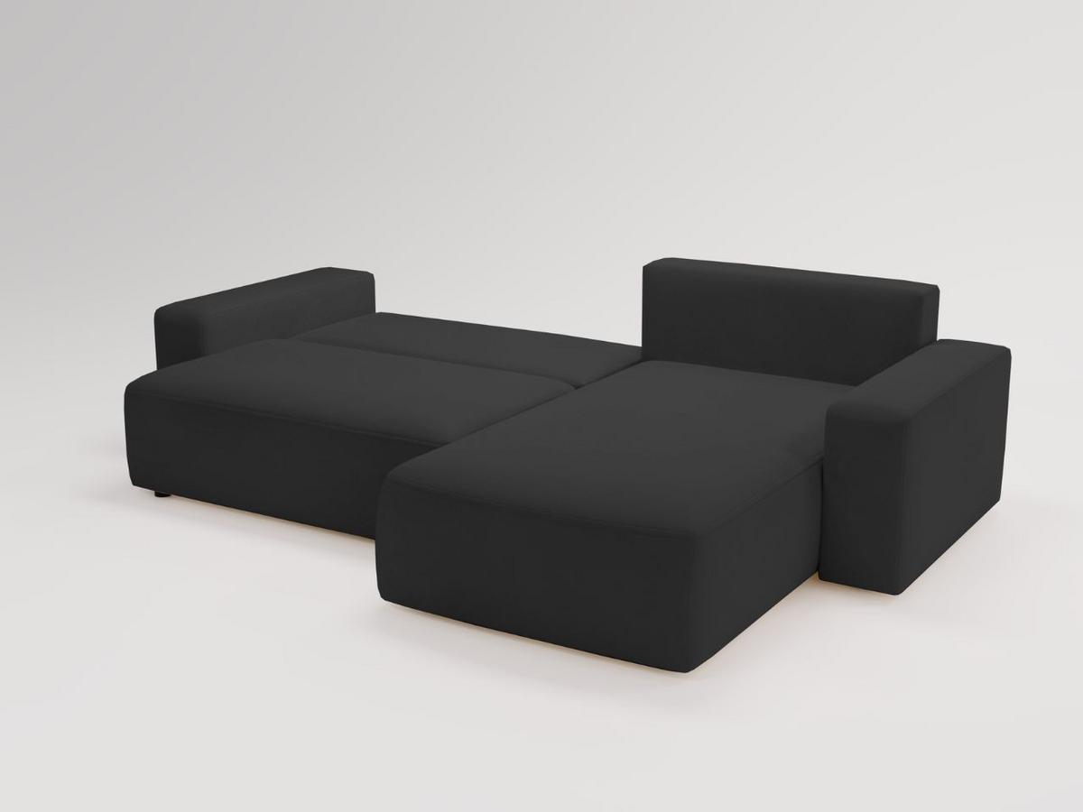 ECKSOFA Tazones Schwarz Rechts - Schwarz, Holz/Kunststoff (250/165cm) - Graingold