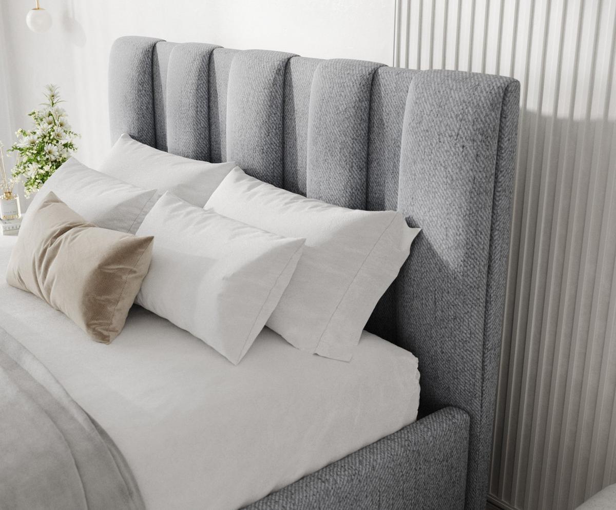POLSTERBETT Loom 180/200 cm Grau im Neve Stoff - Naturfarben/Grau, Holz/Holzwerkstoff (180/200cm) - AltaBeds