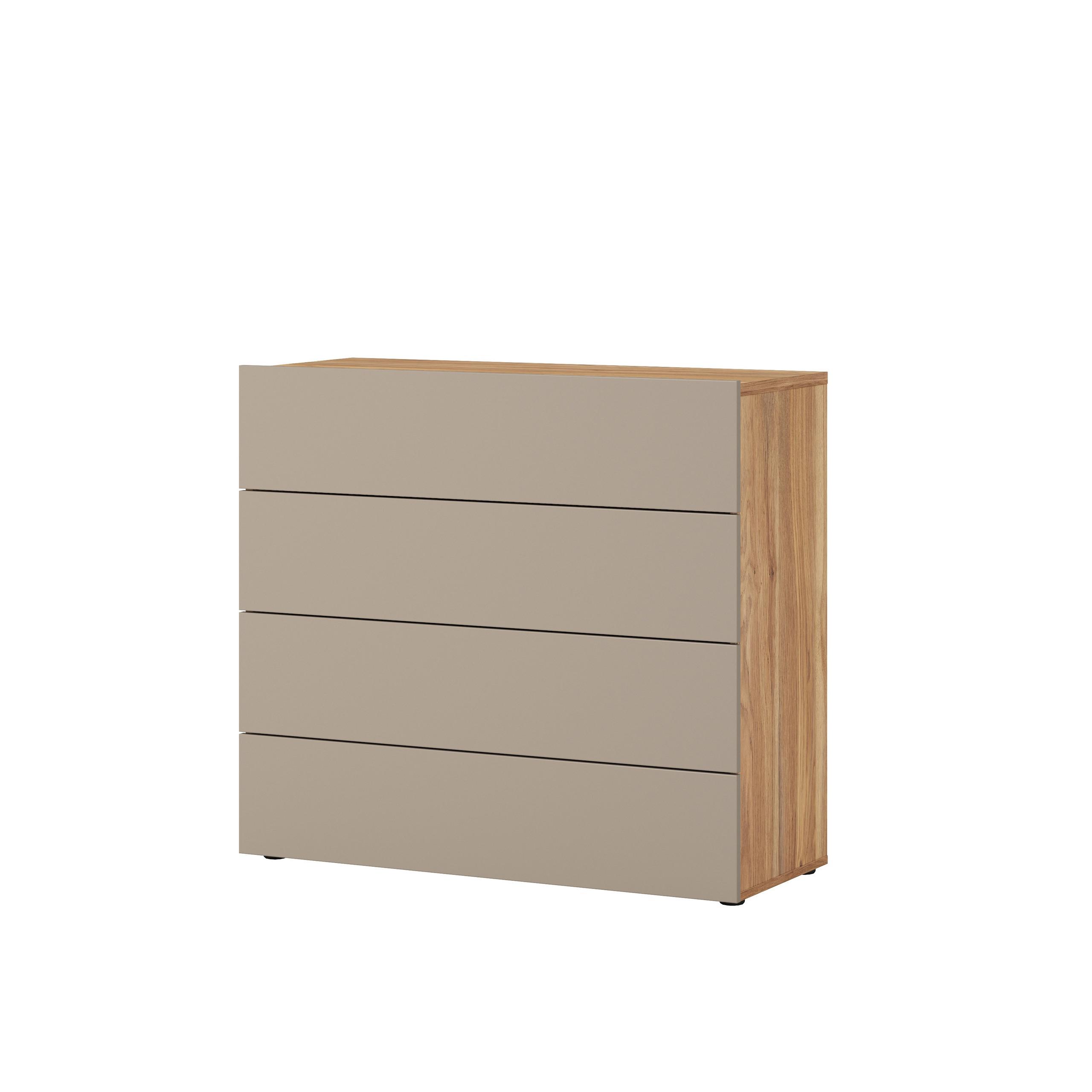 SIDEBOARD PRESARO 100x40,5x90,8 cm mit 4 Schubladen Congo - Beige, Holzwerkstoff (100/90.8/40.5cm) - MASSENO