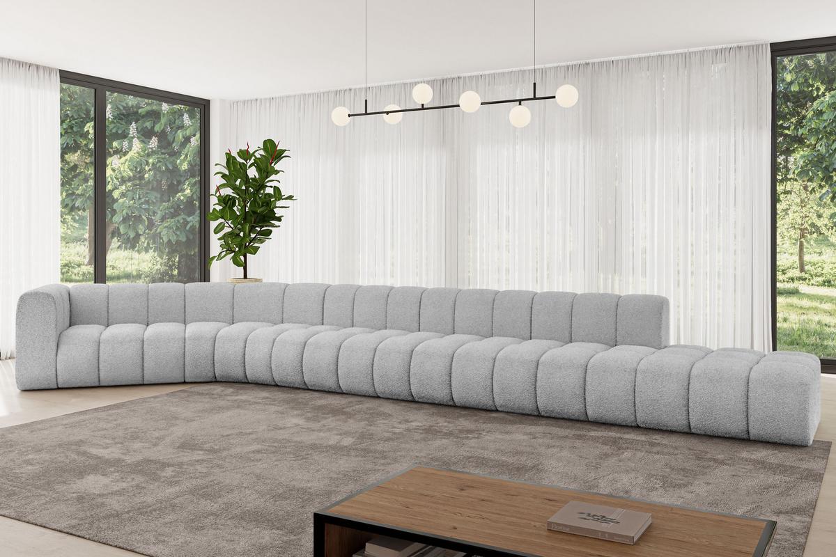 ECKSOFA modulares Sofa Tilmo-L3 - 581x194x70 cm Hellgrau - Hellgrau, Holzwerkstoff/Textil (581/194cm) - ALTDECOR