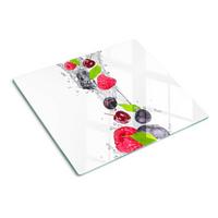 GLASPLATTE 60x52 cm Obst und Wasser - Multicolor, Glas (60/0.4/52cm) - TULUP