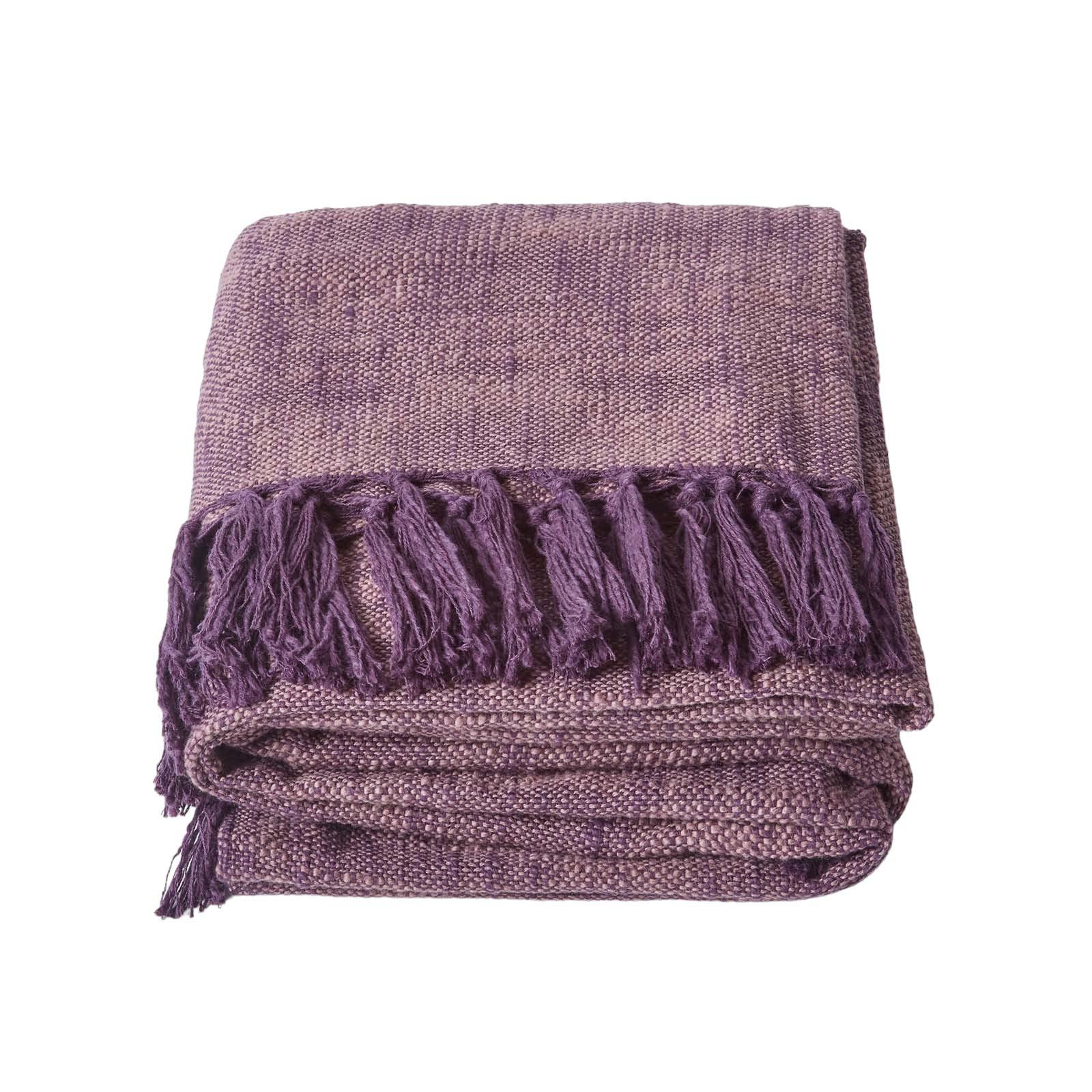 WOHNDECKE Nirvana Slub 255/360 cm, 100% Baumwolle - Lila, Textil (255/360cm) - Homescapes