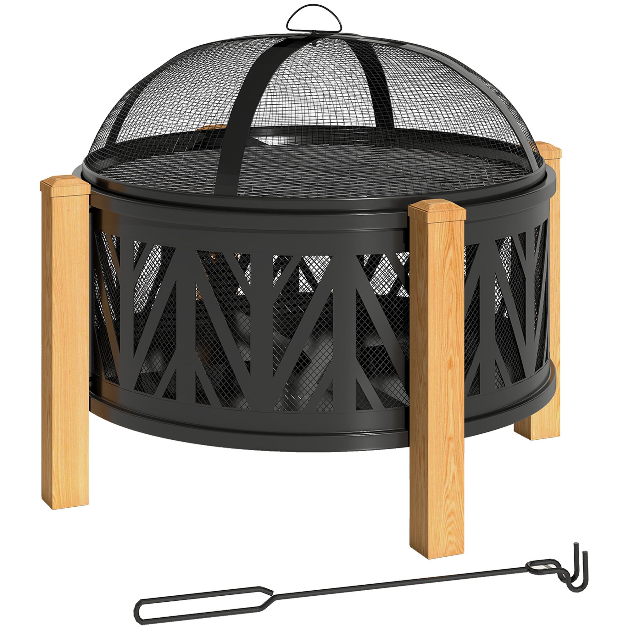 FEUERSCHALE Metall Schwarz Braun - Multicolor, Metall (75/58/75cm) - Outsunny