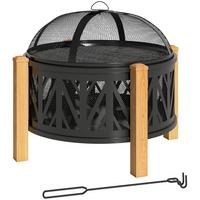 FEUERSCHALE Metall Schwarz Braun - Multicolor, Metall (75/58/75cm) - Outsunny