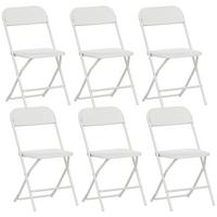 KLAPPSTÜHLE 6er Set Kunststoff Stahl Weiß - Weiß, Kunststoff/Metall (45/79.5/49cm) - HOMCOM
