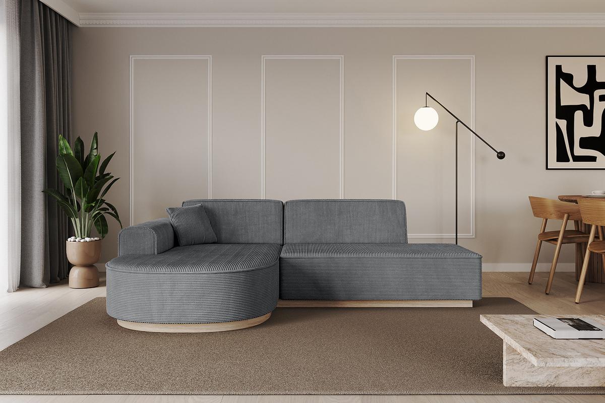 ECKSOFA Ottomane Links ARRIO-L1 - 243x171x83 cm Dunkelgrau - Dunkelgrau, Holzwerkstoff/Textil (243/171cm) - ALTDECOR