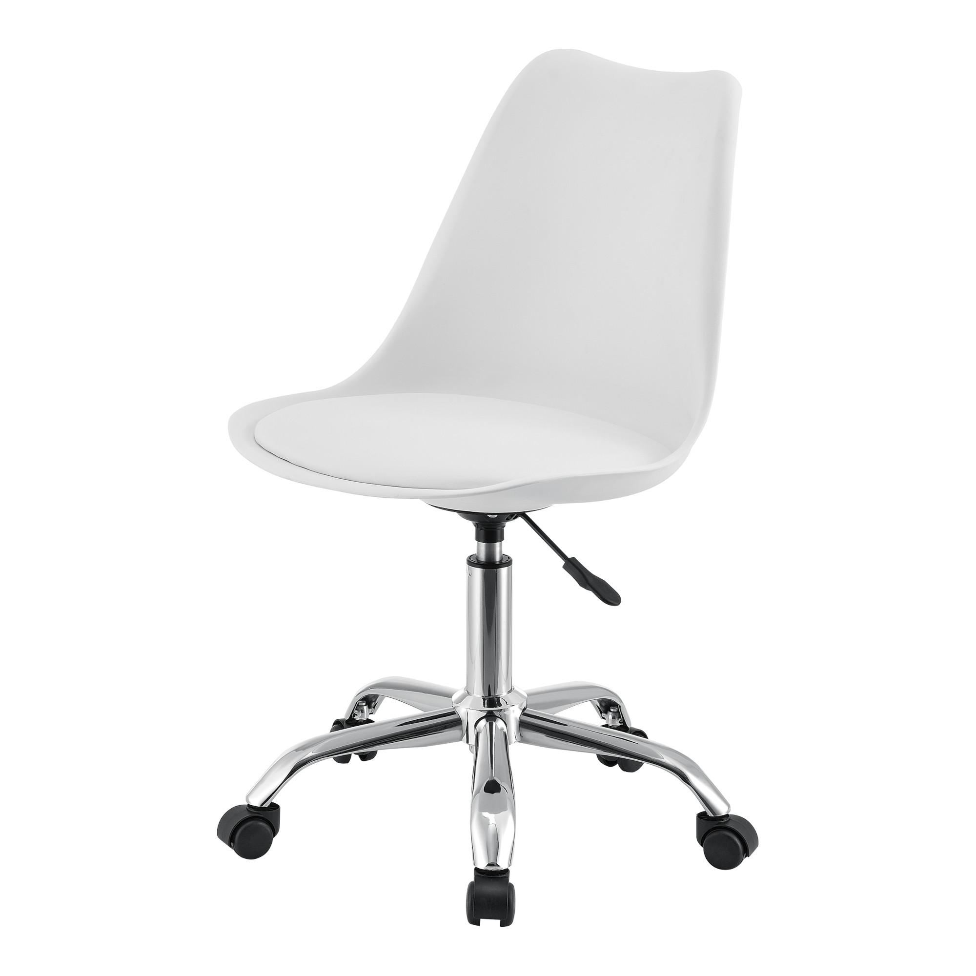 DREHSTUHL Atherton - Chromfarben/Weiß, Kunststoff/Textil (48/93/55cm) - [en.casa]