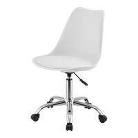 DREHSTUHL Atherton - Chromfarben/Weiß, Kunststoff/Textil (48/93/55cm) - [en.casa]
